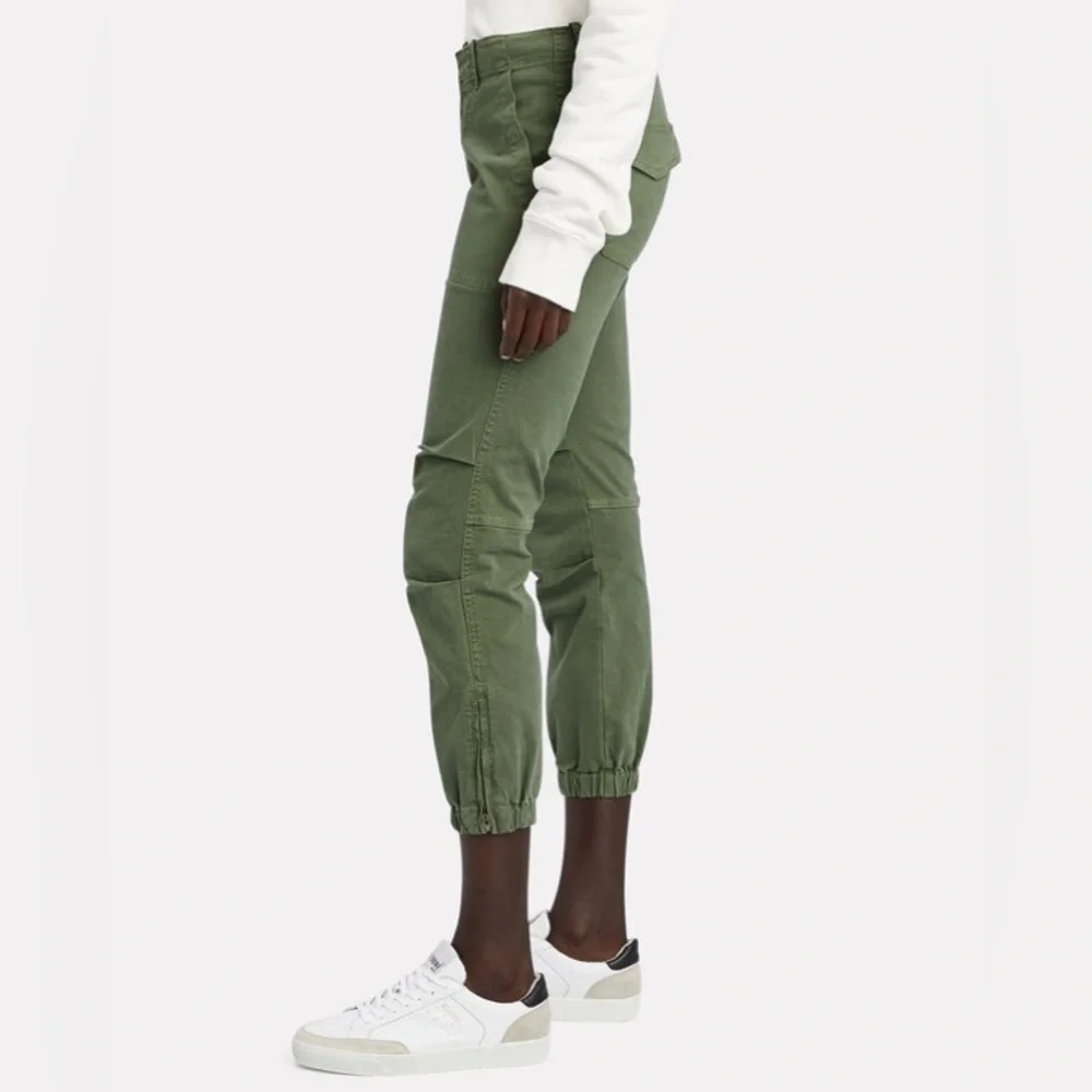 NILI LOTAN Olive Green Cropped French Military Cotton Twill Zipper Ankle Pants 8 - Picture 2 of 11
